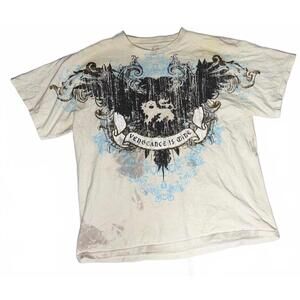 Vintage Y2K Triple Threat Graphic T-Shirt  Large